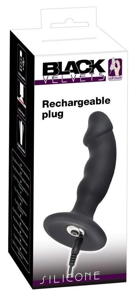 Wibrujący korek analny Black Velvets silikonowy USB 14 cm