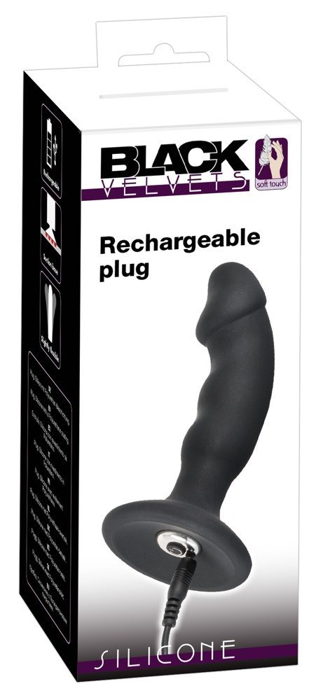 Wibrujący korek analny Black Velvets silikonowy USB 14 cm